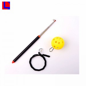Hete draagbare aluminium telescopische hondenspeler met hangende en lichte bal