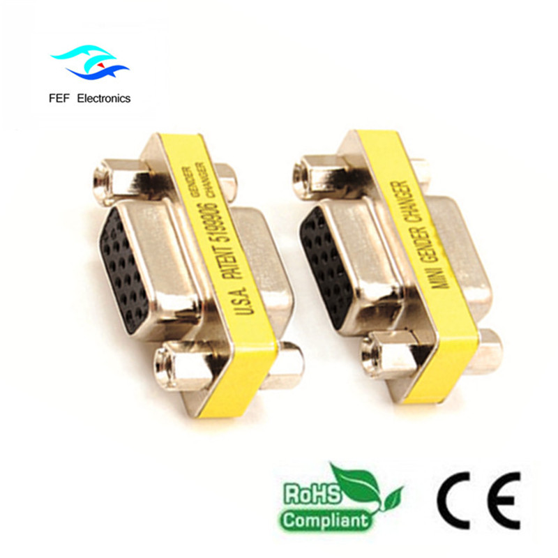 Mini DB15 VGA HD vrouwelijk / vrouwelijk adapter / koppeling Code: FEF-V-007