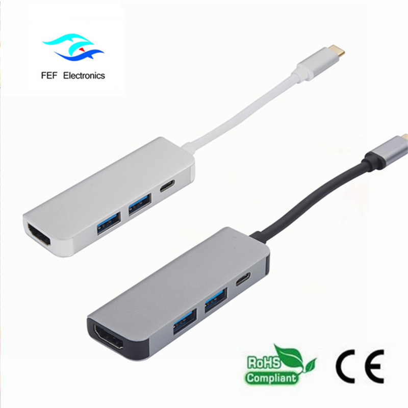 USB Type c / HDMI female + 2 * USB3.0 Female + SD + TF Converter Code: FEF-USBIC-022