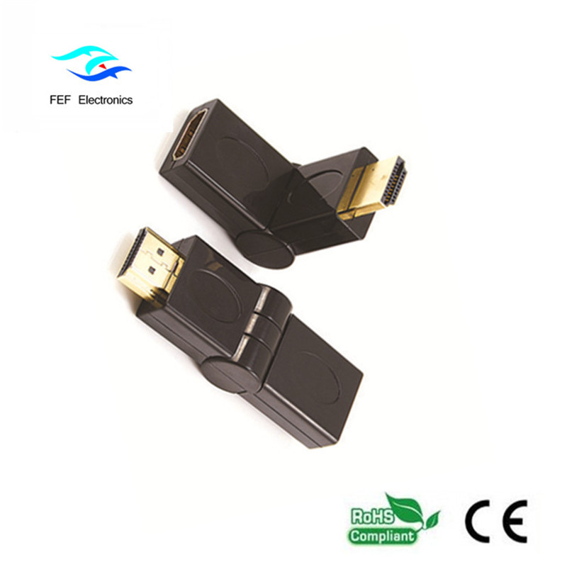 HDMI male naar HDMI female adapter swing type Goud / vernikkeld Code: FEF-HX-002