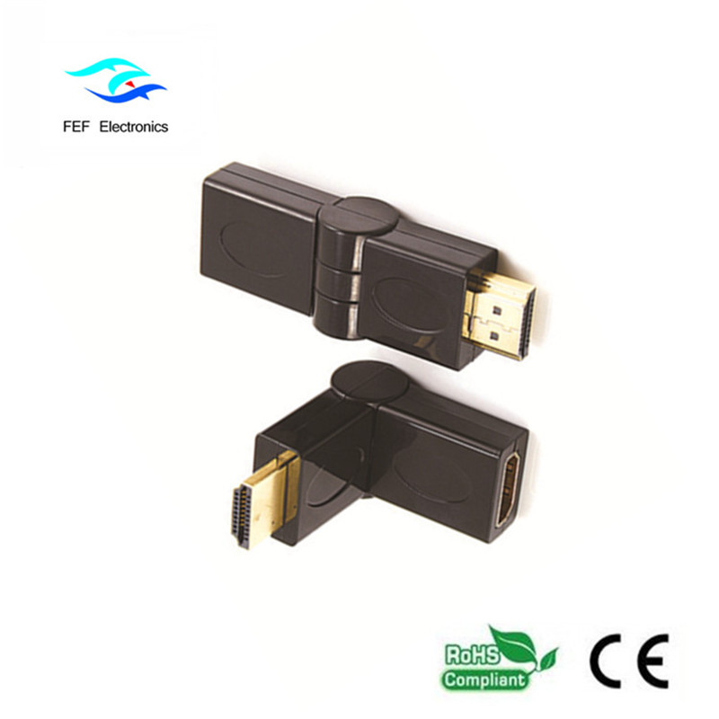 HDMI male naar HDMI female adapter swing type Goud / vernikkeld Code: FEF-HX-002