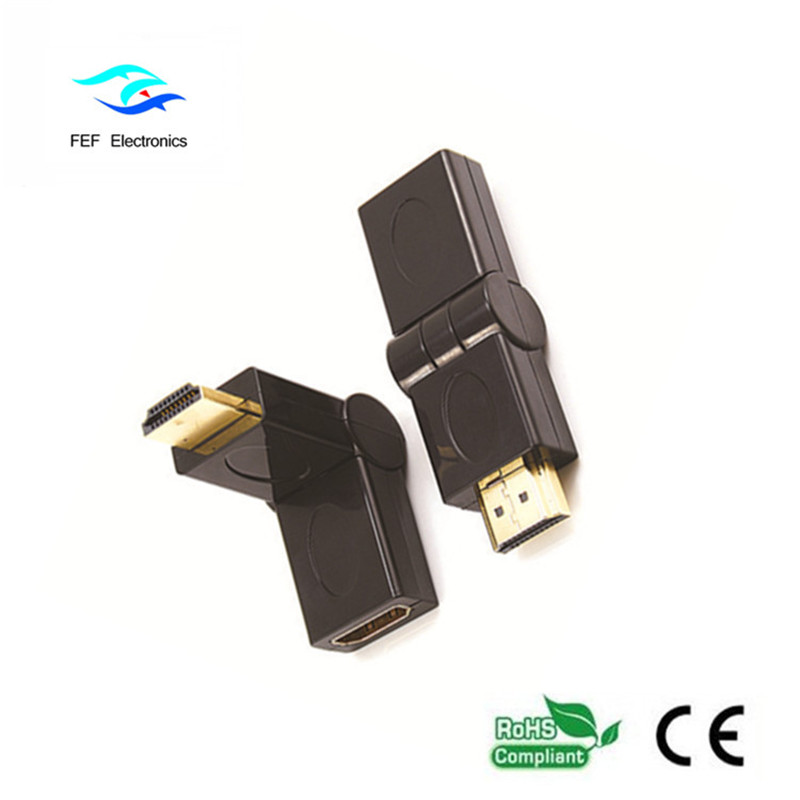 HDMI male naar HDMI female adapter swing type Goud / vernikkeld Code: FEF-HX-002