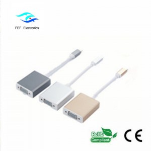 USB 3.1 Type-C mannelijk naar VGA vrouwelijk converter Code: FEF-USBIC-002