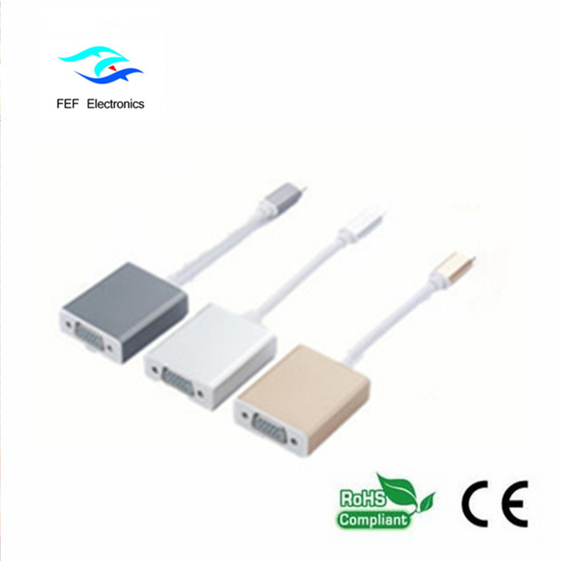 USB 3.1 Type-C mannelijk naar VGA vrouwelijk converter Code: FEF-USBIC-002