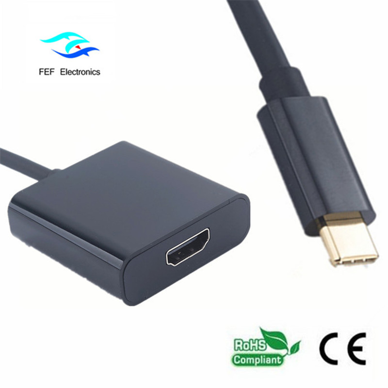 USB type c naar usb3.0 female + HDMI female + PD converter metal case FEF-USBIC-005A