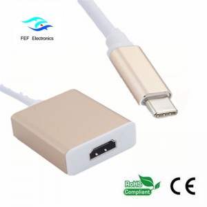 USB type c naar HDMI vrouwelijke converter metalen behuizing Code: FEF-USBIC-006