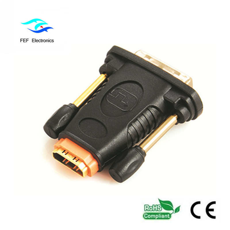 HDMI female naar DVI 24 + 1 male adapter Male to Female Converter Code: FEF-HD-006