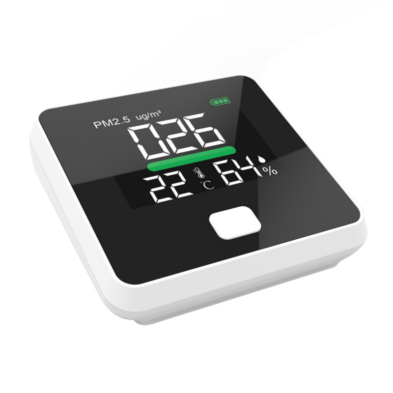 Luchtkwaliteitsvervuilingsmonitor, stofdetector, temperatuur- en vochtigheidsmeter, sensor, tester; Detecteer PM2.5 / PM10 / PM1.0 micronstof, test Indoor TVOC vluchtig organisch samengesteld gas