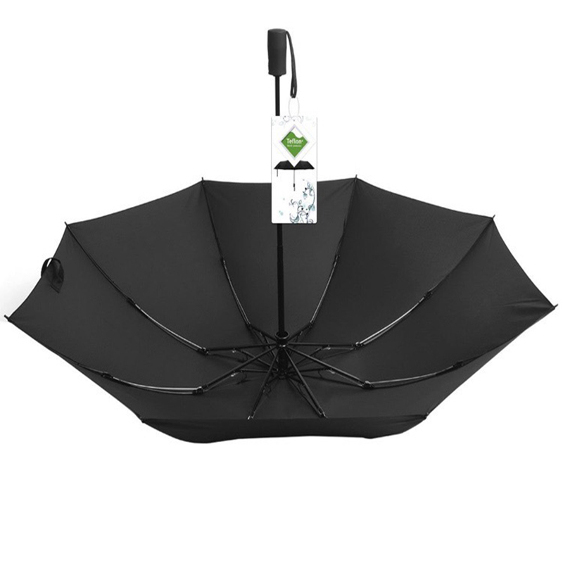 8 ribben paraplu hydrofobe coating cutom Waterdichte 3 opvouwbare AOAC omgekeerde regenparaplu