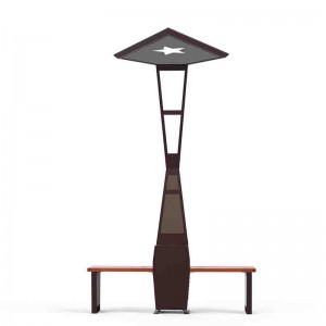 LED-buitenverlichting op zonne-energie met smart bench oplaadtelefoons en tablets