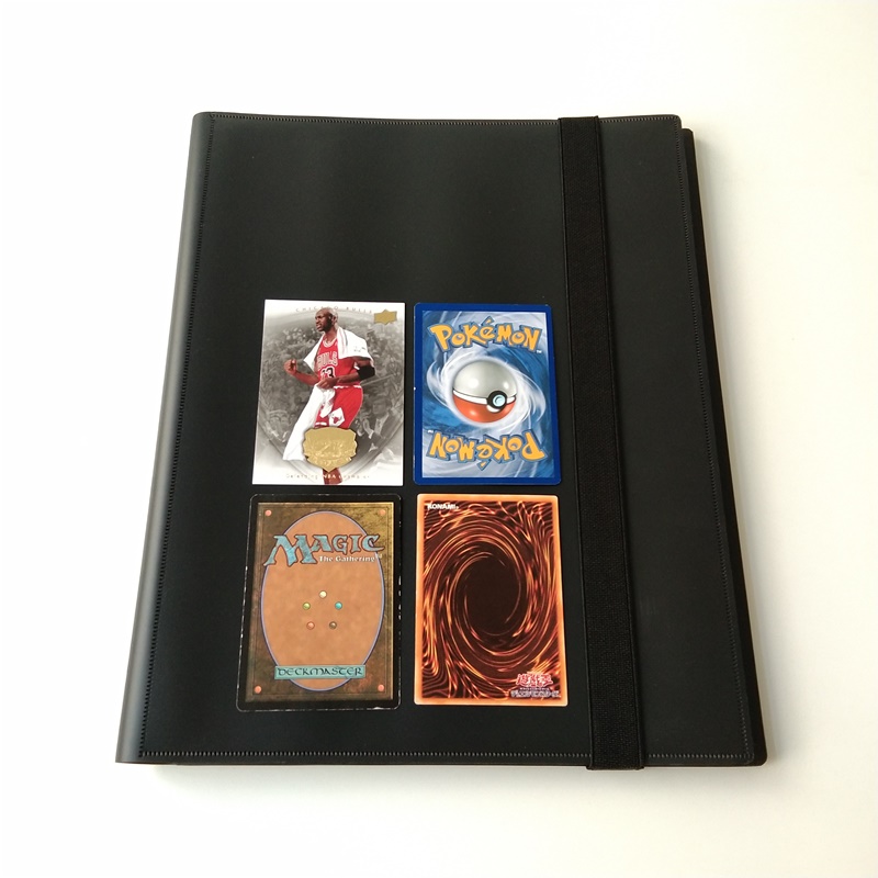 9-Pocket Poly Black Collector Card Binder Albums voor MTG / YGO / Sport Cards