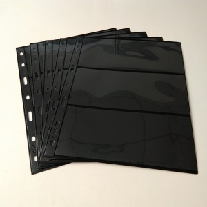 3 Pocket Poly Black valuta-opslagportfolio-pagina's voor valutarekeningen