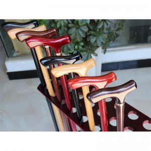 Gift handgemaakte houten blik wandelstok voor ouder