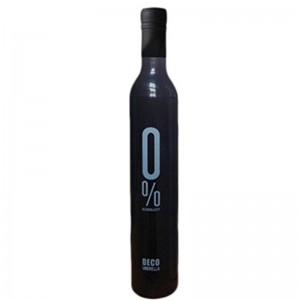 Zwarte fles paraplu met logo print 21 inch 3-voudige handmatige open paraplu voor kinderen