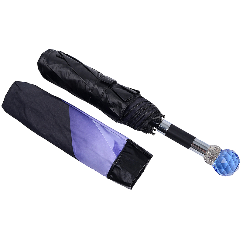 Groothandelsmarkt Opvouwbare reisparaplu zon UV goedkoopste custom 3-voudige paraplu