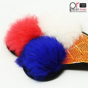 Hand genaaide omkeerbare pom pom ijs patch van hoge kwaliteit