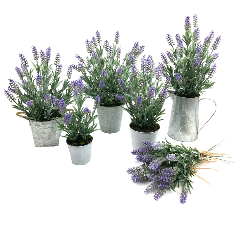 Kunstmatige metalen potplant Home Decor Lavendel Bloemen Arrangementen Tafelbladdecoratie