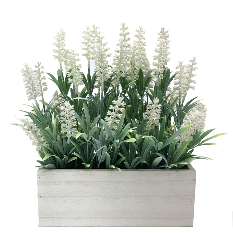 Kunstmatige tafelblad decoratie houten pot Plant Home Decor lavendel bloemen regelingen