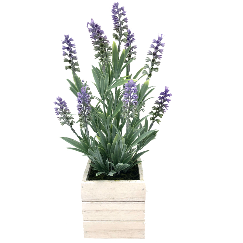 Kunstmatige tafelblad decoratie houten pot Plant Home Decor lavendel bloemen regelingen