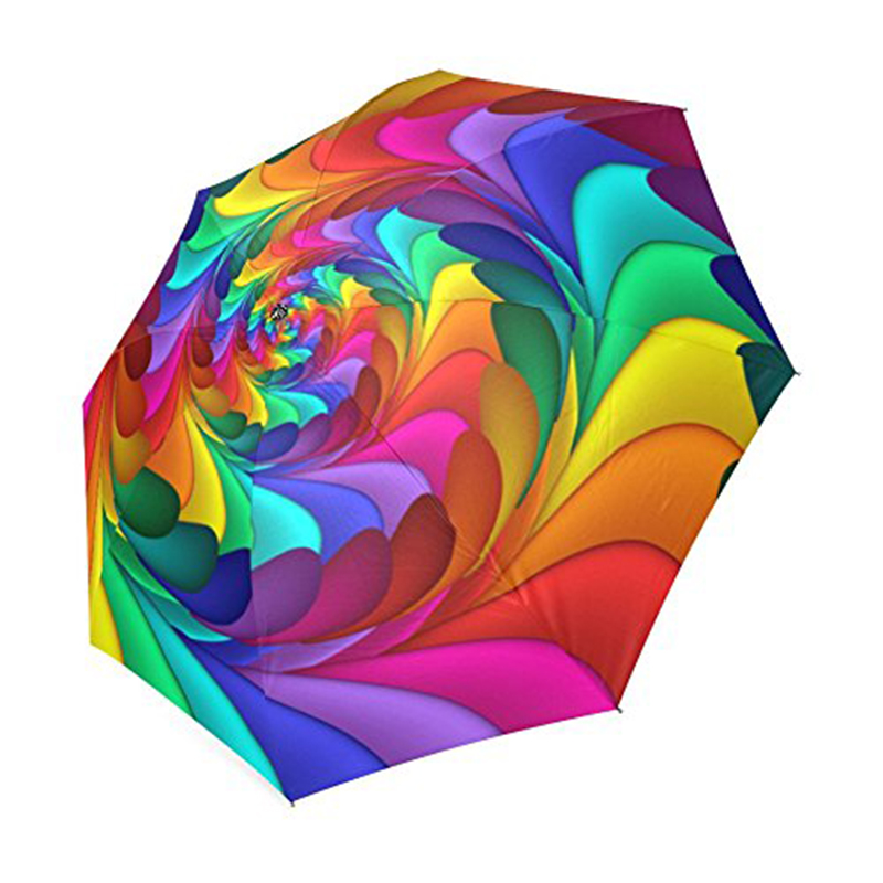 Kleurrijk drukontwerp handleiding open marketing 3-voudige paraplu