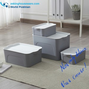 Multifunctionele plastic doos met deksel, doorzichtige opslagcontainers 5 in 1