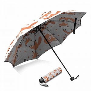 Pongee stoffen metalen frame marketing 3-voudige parasolproducten