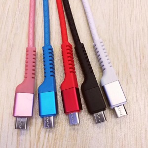 Snel opladen Ronde TPE USB-kabel voor micro-USB, Type C, iPhone-bliksem opladen en synchroniseren