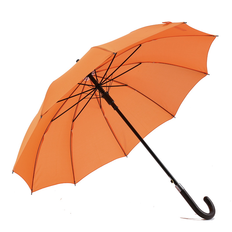 23 inch marketinguitverkoop custom effen kleur rechte paraplu met plastic gebogen handvat