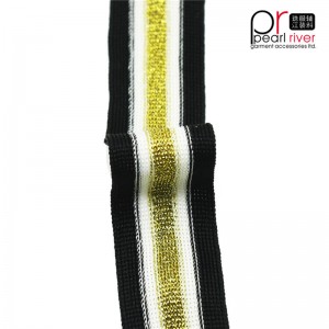 zwart / geel / wit lint met hoogwaardige gouden draadband