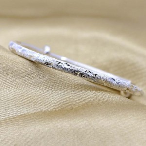 999 zilveren armband volledige ster vrouwelijke stijl eenvoudige ronde buis geslepen handarmband