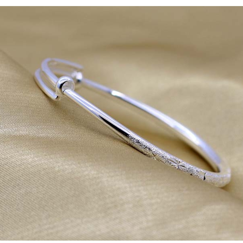999 zilveren armband volledige ster vrouwelijke stijl eenvoudige ronde buis geslepen handarmband