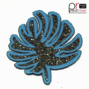 Blauwe strass patch met warmte-overdracht lijm op maat