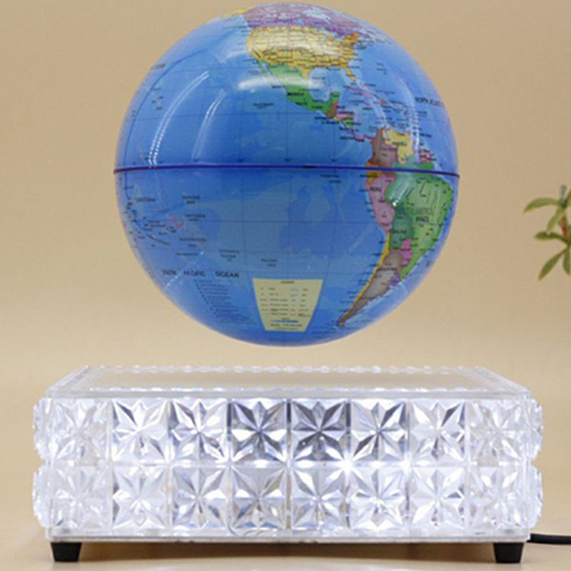 spining led kristal maglev levitate globe PA-0717-G drijvende globe 6 inch 7 inch 8 inch