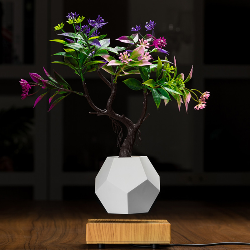 nieuwe houten basis magnetische levitatie bodem flyte lucht bonsai pot planter