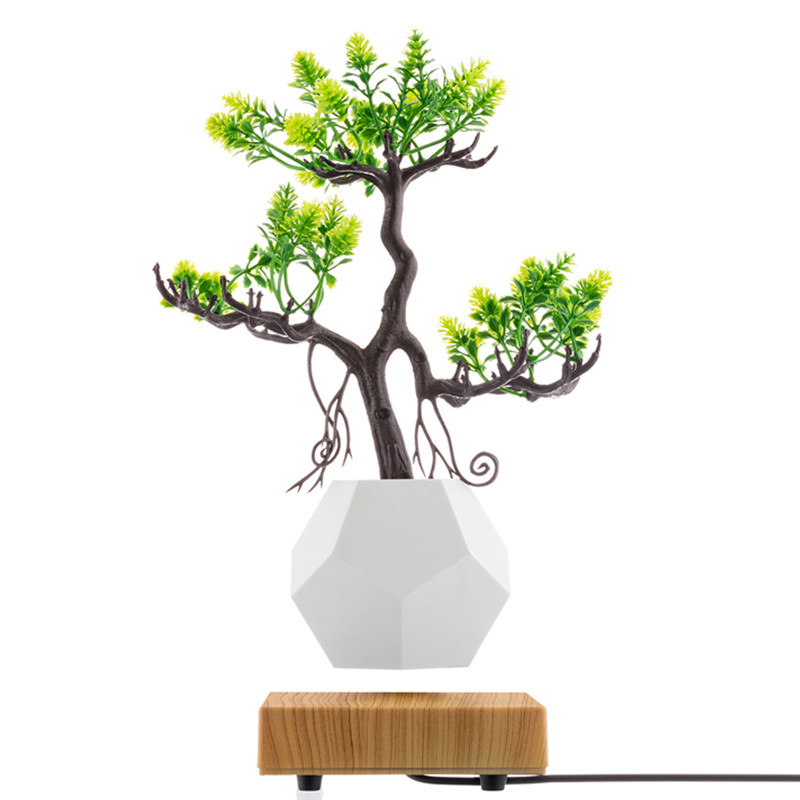 nieuwe houten basis magnetische levitatie bodem flyte lucht bonsai pot planter