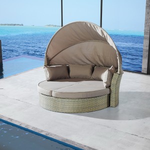 Round Sun Angel Face Portable Beach Folding Outdoor Zonnebank