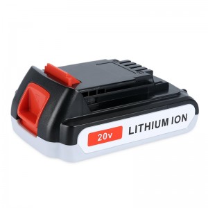 Li-ion 2000mAh 20V vervangende draadloze batterijen voor Black \u0026 Decker LB20, LBX20, LBX4020, LB2X4020 Gereedschap