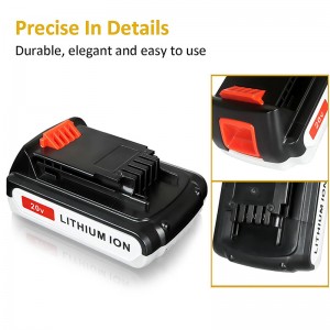 Li-ion 2000mAh 20V vervangende draadloze batterijen voor Black \u0026 Decker LB20, LBX20, LBX4020, LB2X4020 Gereedschap