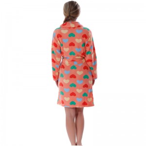 Vrouwen bedrukte fleece gewaad volwassen pyjama