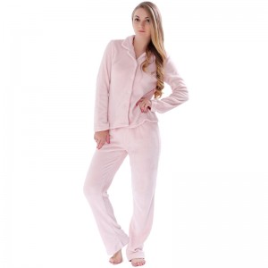 Dames Effen Coral Fleece Pyjama voor volwassenen