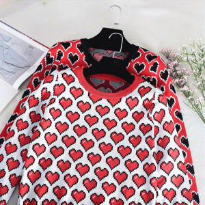 OEM \u0026 ODM 100% katoen harten jacquard gebreide damessweater