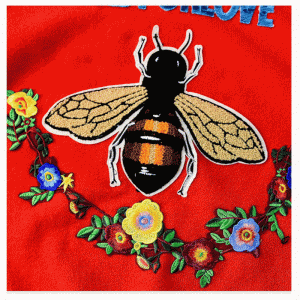 Custom Design Computer Knit Bee Letters en Flower Patchwork Dames Pullover sweater