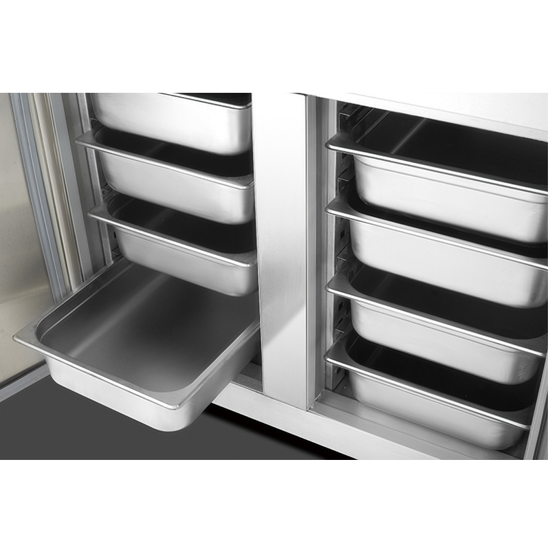 Luxe design commerciële keuken onderbouw vriezer koelkast werktafel suitalbe voor 400 * 600 mm bakpannen