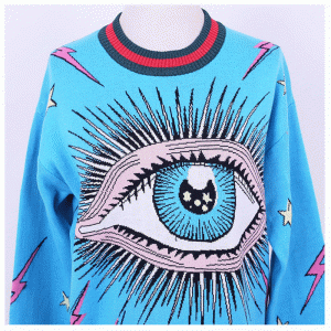 OEM Big Eye Jacquard dames pullover sweater 2018
