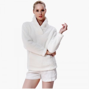 Dames knuffel fleece crème Sweatshirt