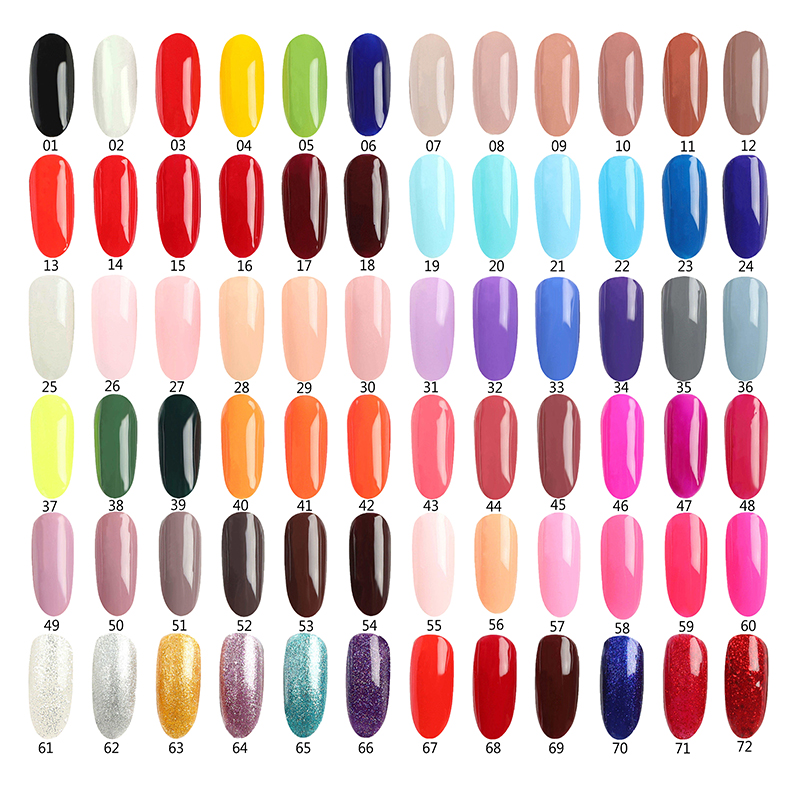 kamayi 72 kleuren professionele nagelvrije UV / LDE sneldrogende nagellak gel