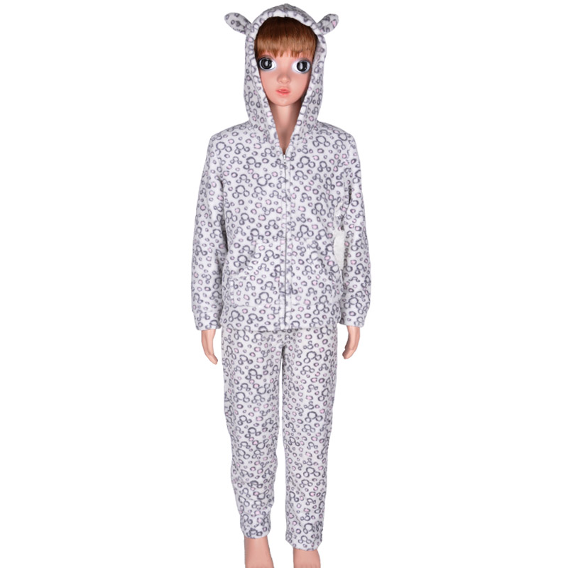 Pyjamaset met print van koraal fleece voor kinderen