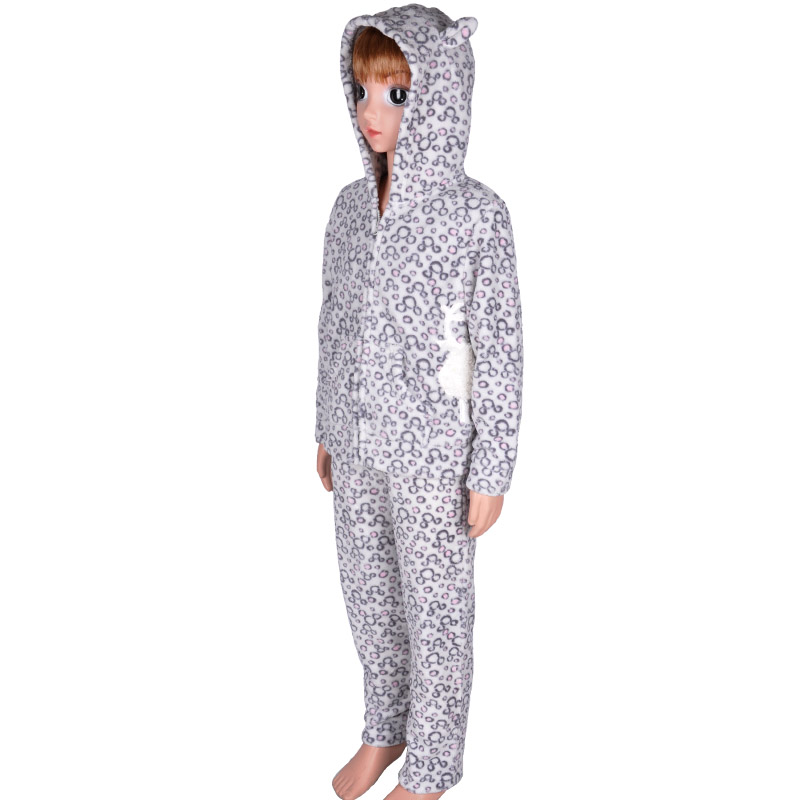 Pyjamaset met print van koraal fleece voor kinderen