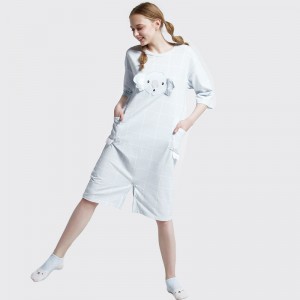 Vrouwen onesie bedrukte katoenen jersey borduurwerk pyjama set