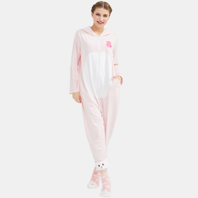 Dames onesie katoenen jersey borduurwerk pyjama set